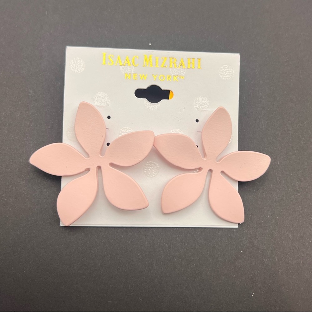 Isaac Mizrahi Blush Pink Floral Earrings